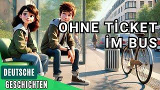 Deutsch Lernen durch Hören: Ohne Ticket im Bus | Dialog A1-A2