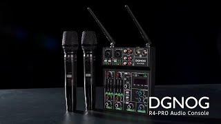 The Best Budget DJ Audio Mixer with Wireless Mic? | DGNOG R4-PRO Sound Mixer Appearance Display