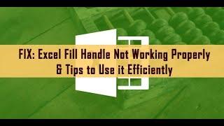 Fill handle not working MS Excel