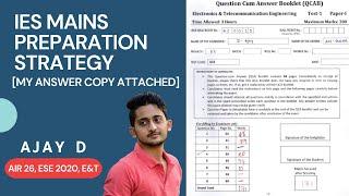 ESE MAINS PREPARATION STRATEGY || AJAY D, AIR 26 ESE 2020 || ESE 2021