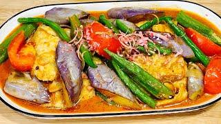 Nyonya fish curry with vegetables - Restaurant style - How to make at home