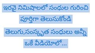 సంధుల గురించి‌ పూర్తిగా తెలుసుకోండి కేవలం ఇరవై నిమిషాలలో || తెలుగు సంధులు || Learn Sandhulu In 20m |