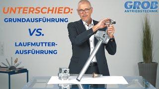 Welche Formen von Hubgetrieben gibt es? Grund- vs. Laufmutterausführung - GROB Antriebstechnik