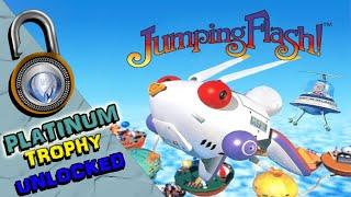 PS1 CLASSIC: JUMPING FLASH! PLATINUM TROPHY UNLOCKED! ALL TROPHIES AS I GOT THEM!