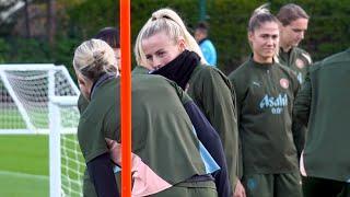 Manchester City train ahead of Barcelona Women's Champions League clash