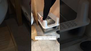 Stainless steel litter box + odor control hack