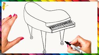 How To Draw A Piano Step By Step  Piano Drawing Easy