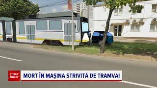 ANIMAȚIE GRAFICĂ. Cum s-a produs accidentul teribil cu mașina strivită de tramvai