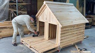 DIY Design Ideas For Woodworking Projects From Pallet Wood - Build A Pet Wooden House From Pallets