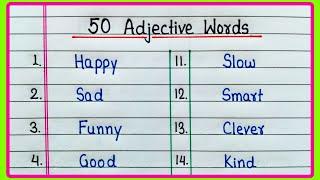 50 Adjective words in English | Important Adjectives in English | Adjectives in English Grammar