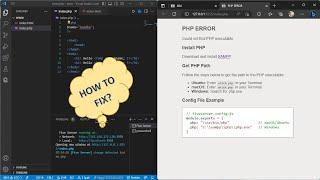 How to Fix "PHP ERROR Could not find PHP executable" | How to run PHP with Live Server in VS Code