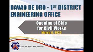 Procurement Livestream for DPWH Davao de Oro, 1st DEO on March 6, 2025