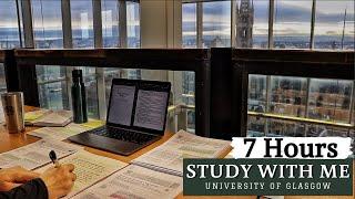 7 HOUR STUDY WITH ME at the LIBRARY | University of Glasgow|Background noise, 10 min break, no music