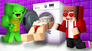 JJ and Mikey HELP JJ GIRL got STUCK in The WASHING MACHINE! in Minecraft - Maizen