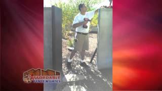 Basic gate installation by Affordable Fence and Gates in Tucson Arizona