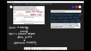 Lesson 11.2: Ex. 1- Compare Data Sets Displayed in Dot Plots