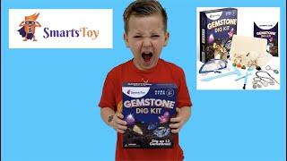 Unboxing Gem Dig Kit with 12 Real Gemstones for Kids from Smartstoy