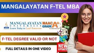 Mangalayatan University F-TEL Programs | Mangalayatan F-TEL MBA Detailed Video