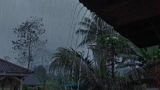 Heavy Rain & Lightning on the Roof of a House in My Village, Very Calm, Sleeping Deeply - indorain