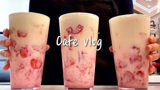 (Eng)I love strawberries Do you love strawberries too?/ cafe vlog / asmr