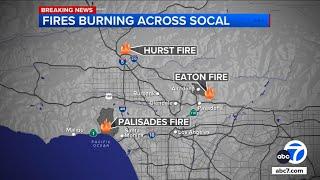 3 major brush fires burning across SoCal amid extreme windstorm