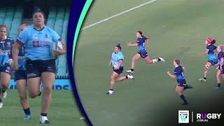 Waratahs prop Eva Karpani scores 60m runaway try vs Melbourne Rebels