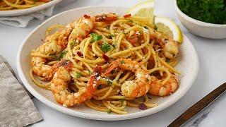 Spicy Garlic Prawn Pasta in 20 minutes | Quick & Easy