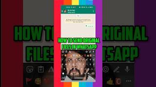how to send original files in WhatsApp #shorts #whatsapp