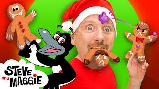 Christmas Surprise Story for Kids with Steve and Maggie | Toy Presents | Gingerbread Finger Family