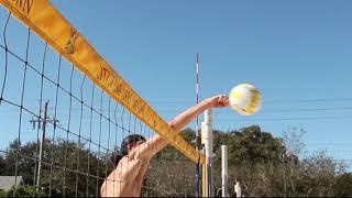 Reaching Over The Net- Beach Volleyball Rules-LIVE EXAMPLE