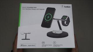 Belkin BOOST↑CHARGE PRO 3-in-1 Wireless Charging Stand with MagSafe (Black): Unboxing and Showcase