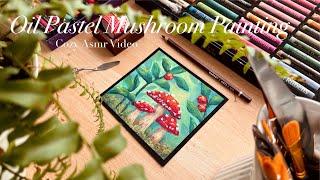 Oil Pastel Mushroom Painting ASMR Video