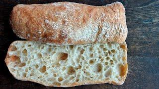 [무반죽/냉장고 발효] 기공 숭숭,  르방 치아바타 만들기(No Knead Ciabatta Bread recipe)｜샌드위치빵, 식사빵