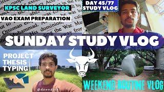 Weekend Routines Study | Sunday Study Vlog | vao exam preparation english Thesis Typing#landsurveyor