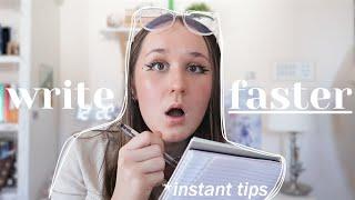 HOW TO WRITE YOUR NOVEL FASTER // 10 *INSTANT* TIPS