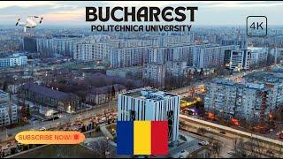 4K Bucharest Romania |  University Politehnica of Bucharest | Sun Setting time | dji Drones