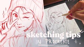 SKETCHING IN PROCREATE | sketching tips for artists