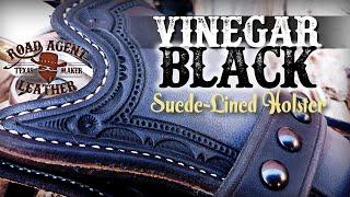 Leathercraft: Vinegaroon Vinegar Black Tooled Leather Cowboy Action Cosplay Holster Leatherworking