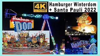 Hamburger Winterdom + Santa Pauli 2022 - Rundgang mit vielen Details - Bummel übern Rummel - 4K