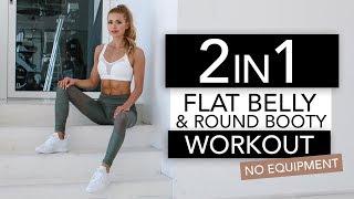 2 in 1 - FLAT BELLY & ROUND BOOTY WORKOUT  // No Equipment | Pamela Reif