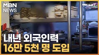 내년 외국 인력 역대 최대 16만 5천 명 도입…음식점에서도 일한다 [MBN 뉴스7]