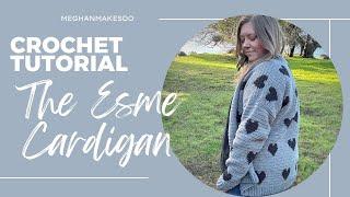 Make an adorable all over hearts cardigan, Esme cardigan crochet pattern and tutorial