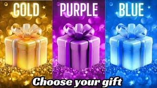 Choose your gift ️|| 3 gift box challenge|| 2 good & 1 bad|| Gold, Purple & Blue #choose #games