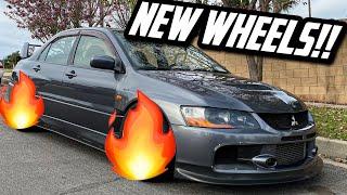 Putting NEW WHEELS on my EVO!! | Rays Gramlights 57dr