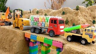 Collection funny videos toy police car dump truck construction vehicles