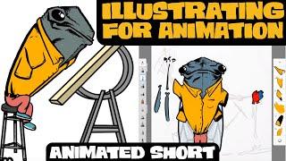 Illustrating a character for animation – animated short – illo talk with Cory Kerr