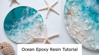 How To Make This Amazing Transparent Resin Ocean Board | آموزش ساخت برد رزینی شفاف طرح دریا