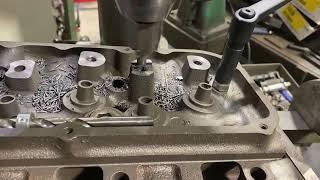 Ford 351 Cleveland head work rocker stud machining