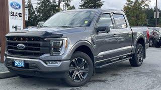 2022 Ford F-150 LARIAT Powerboost + Moonroof, Sliding Rear Window, Heated Seats Review | Island Ford