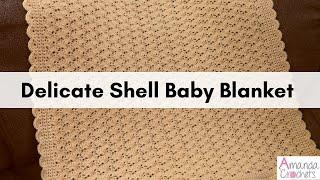 Delicate Shell Baby Blanket | Shell Stitch Blanket | Baby Shell Afghan | #makeitpremier